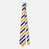 Cravate White Gold and Blue Regimental Stripe Tie (Devant)