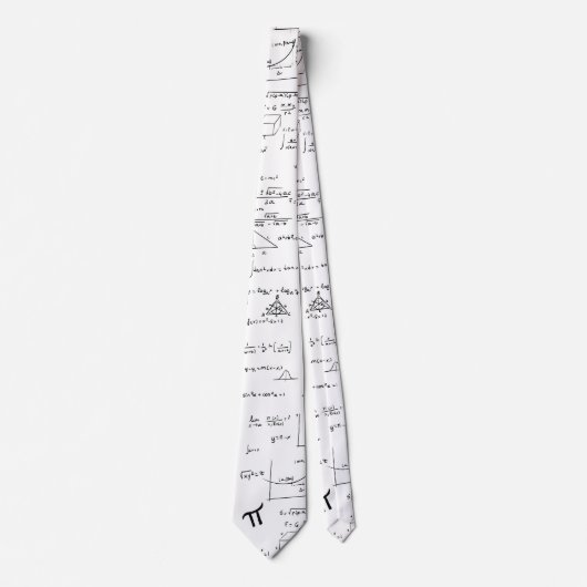 Cravate White Math Equations Formules Enseignant de l'écol (Devant)