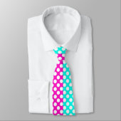 Cravate White, Pink et Blue Polka Dot (Attaché)