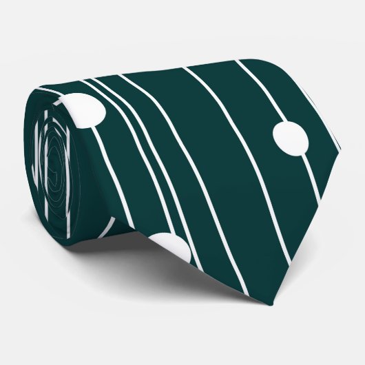 Cravate White Polka Dot (Roulé)