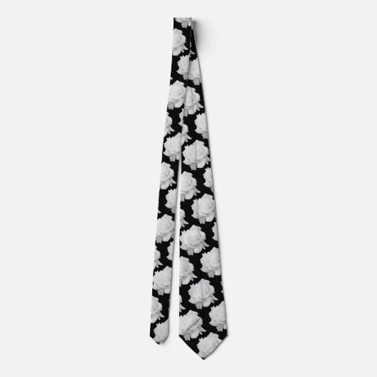 Cravate White Rose Petals Necktie (Dos)
