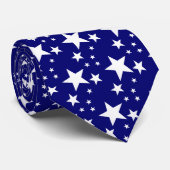 Cravate White Stars Pattern (Roulé)