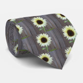 Cravate White Sunflower (Roulé)