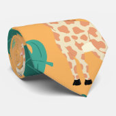 Cravate Wild Cute Green Orange Giraffe Feuille Motif (Roulé)