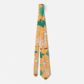 Cravate Wild Cute Green Orange Giraffe Feuille Motif (Dos)