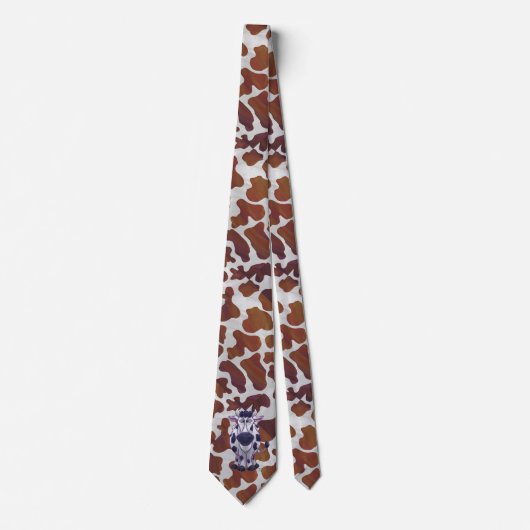 Cravate Wild me Vache Brown et blanche Impression (Devant)