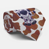Cravate Wild me Vache Brown et blanche Impression (Roulé)