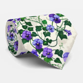 Cravate Wild Violets & Ivy Seamless Botanical Pattern (Roulé)