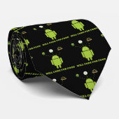 Cravate Will Code For Food (Android Software Dev Blk Crava (Roulé)