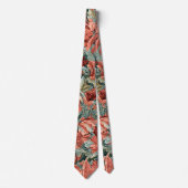 Cravate William Morris Acanthe Rouille Rouge Sauge Vert (Devant)