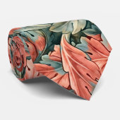 Cravate William Morris Acanthe Rouille Rouge Sauge Vert (Roulé)