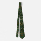 Cravate William Morris Aubépine Bleu Blanc Vert Floral (Dos)