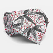 Cravate William Morris Bamboo Imprimer, gris et blanc (Roulé)