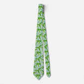 Cravate William Morris Bamboo Imprimer, vert et blanc (Devant)