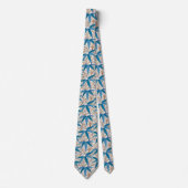 Cravate William Morris Bamboo Print, Denim Blue & White (Devant)