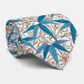 Cravate William Morris Bamboo Print, Denim Blue & White (Roulé)