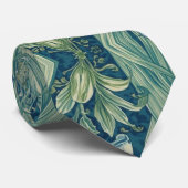 Cravate William Morris Blue Iris vintage floral pattern (Roulé)