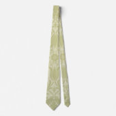 Cravate William Morris Borage damassé vert doux vintage (Devant)