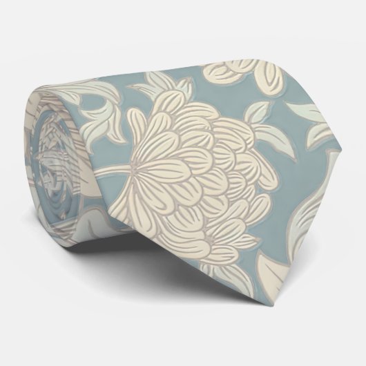 Cravate William Morris Chrysanthemum Motif (Roulé)