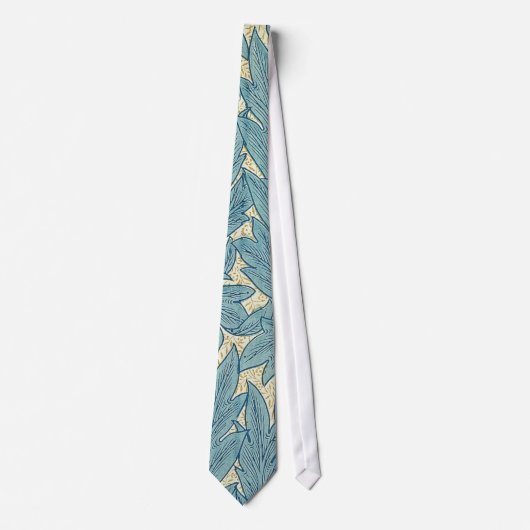 Cravate William Morris Classique Tulipe Bleu Floral (Devant)