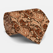 Cravate William Morris Damask, Brown & beige (Roulé)