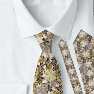 Cravate William * Morris Floral Gold Cream