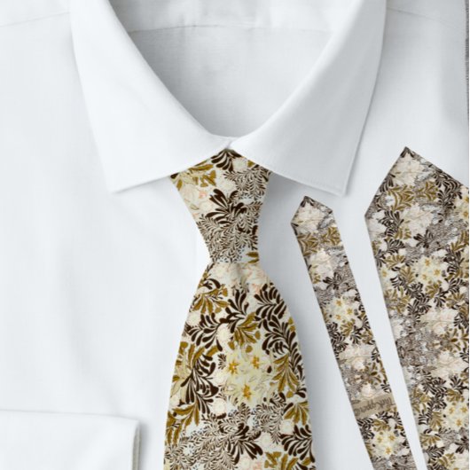 Cravate William * Morris Floral Gold Cream