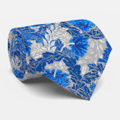 Cravate William Morris Floral, Sapphire Blue et Grey (Roulé)