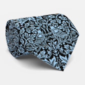 Cravate William Morris Frère Lapin Bleu Clair Noir (Roulé)