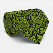 Cravate William Morris Frère Lapin Vert Sage Noir (Roulé)
