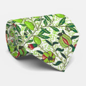 Cravate William Morris Fruit exotique, Vert citron vert (Roulé)