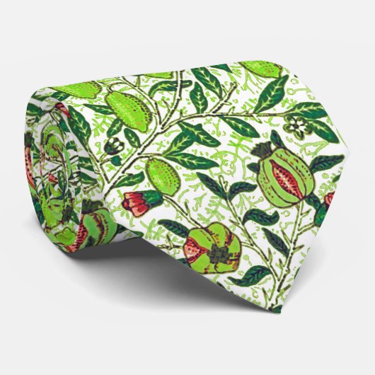 Cravate William Morris Fruit exotique, Vert citron vert (Roulé)