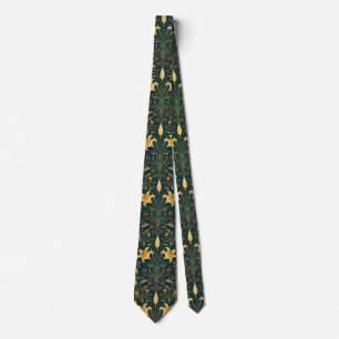 Cravate William Morris Golden Lily Vintage Préraphaélite