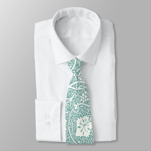 Cravate William Morris Grape Motif Turquoise Turquoise (Attaché)