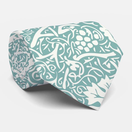 Cravate William Morris Grape Motif Turquoise Turquoise (Roulé)