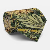 Cravate William Morris Honeysuckle Vert Floral (Roulé)