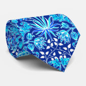 Cravate William Morris Hyacinth Imprimer, Navy et Cobalt B (Roulé)