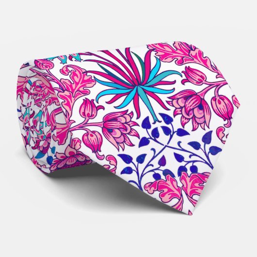 Cravate William Morris Hyacinth Imprimer, rose Fuchsia (Roulé)
