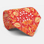 Cravate William Morris Hyacinth Print, Mandarin Orange (Roulé)
