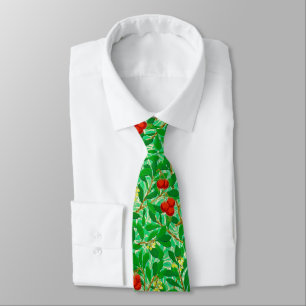 Cravate William Morris Lychee Motif d'arbre, vert clair