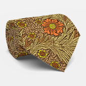 Cravate William Morris Marigold, Cuivre Brown et orange (Roulé)