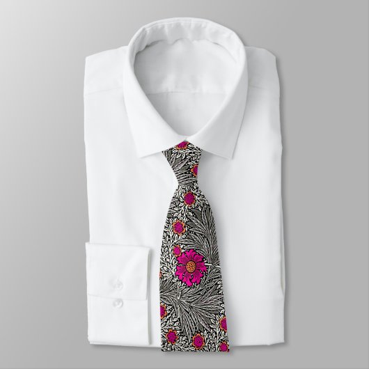 Cravate William Morris Marigold, Grey/Grey et Fuchsia (Attaché)