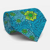 Cravate William Morris Marigold, Turquoise & Cobalt Blue (Roulé)