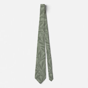 Cravate William Morris Motif Saule Antique Vert Sauge