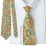 Cravate William * Morris Peach Green Floral<br><div class="desc">William * Morris Peach Green Floral cravate Le meilleur de William Morris artiste du papier peint du 19ème siècle. Textile 1887</div>