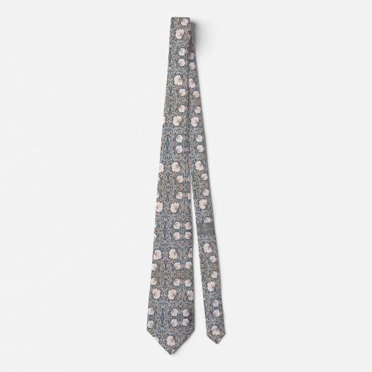 Cravate William * Morris Pimpernel Blanc Fleur Vert (Devant)