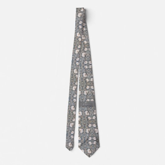 Cravate William * Morris Pimpernel Blanc Fleur Vert (Dos)