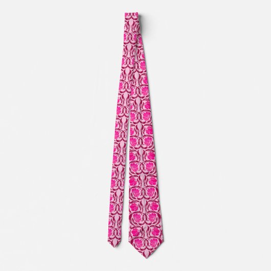 Cravate William Morris Pimpernel, Fuchsia & Pink clair (Dos)