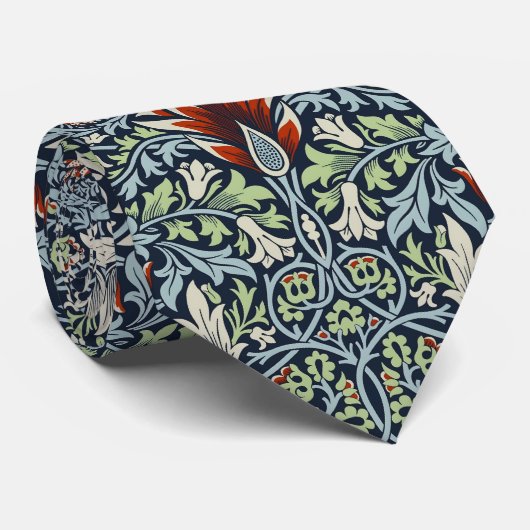 Cravate William Morris Snakeshead Floral Classique Botaniq (Roulé)