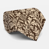 Cravate William Morris Thistle Damask, Taupe Tan & Beige (Roulé)